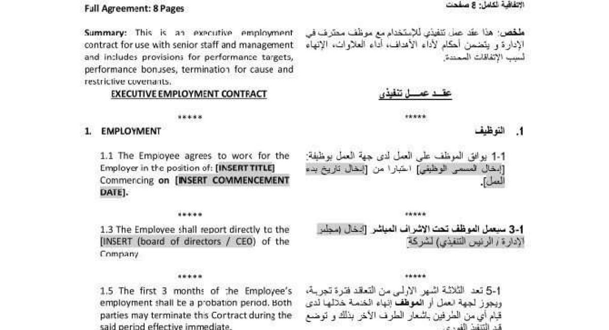 Executive Employment Contract